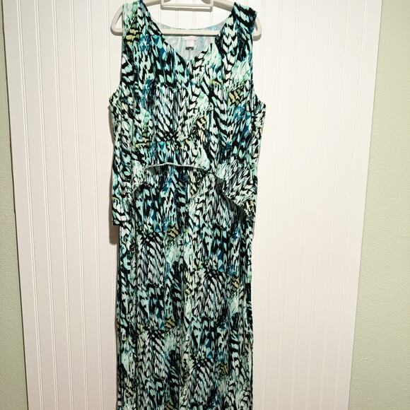 Chico's Dresses & Skirts - Chicos Layered Tank Dress Teal Black Size XL 16/18
